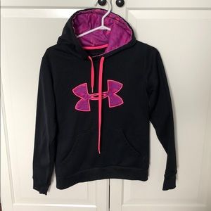 Under armour hoodie black & pink.